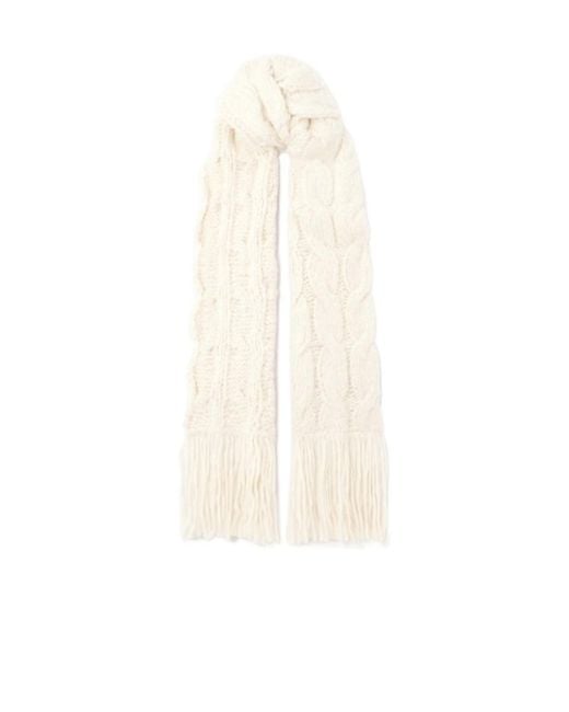 Gabriela Hearst White Fringed Scarf