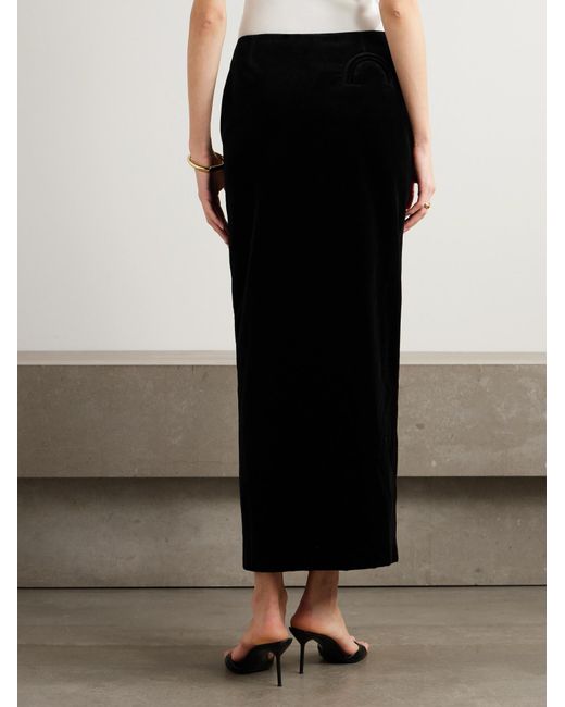 Blazé Milano Black Jealousy Sussex Cotton-Velvet Maxi Skirt