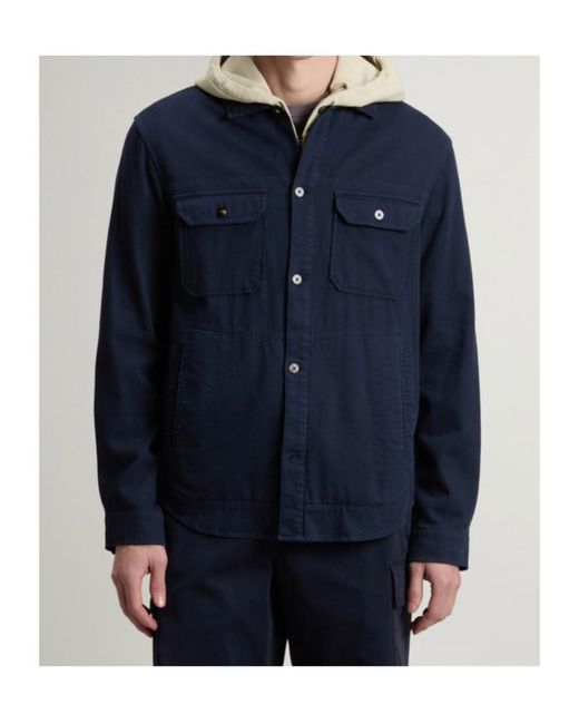 Woolrich Blue Safari Overshirt for men