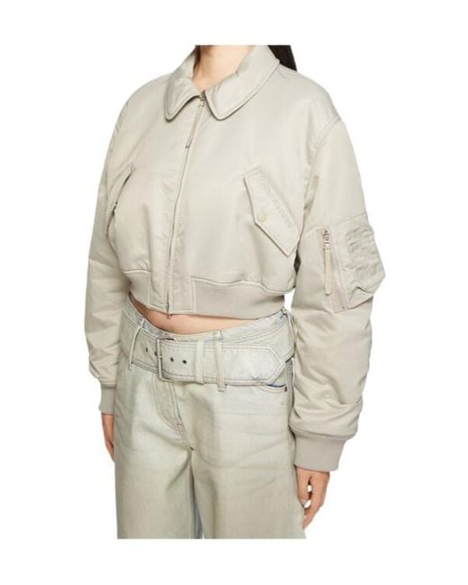 Acne White Bomber Jacket