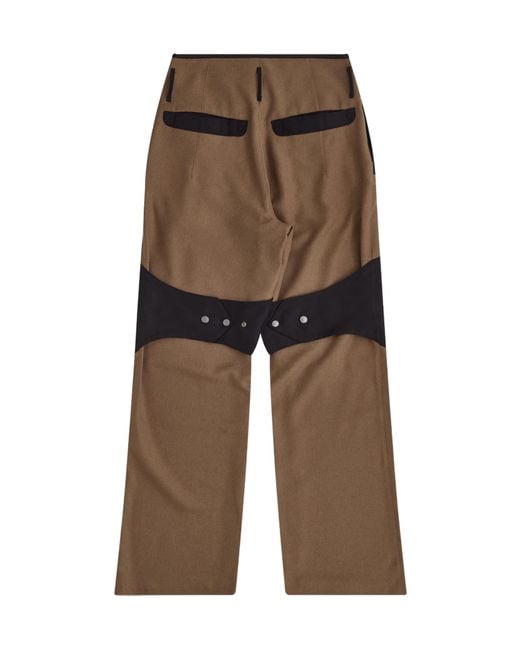 Kiko Kostadinov Brown Contrast Panel Pants for men