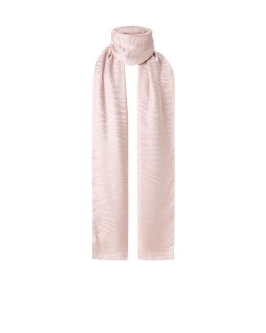 Fendi Pink Tiger Animalier Jacquard Silk And Cashmere Stole