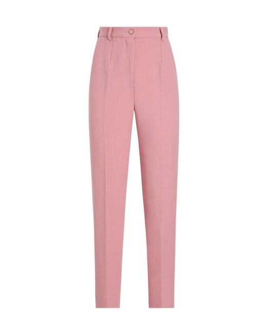 Dolce & Gabbana Pink Pressed Crease Tailored Trousers
