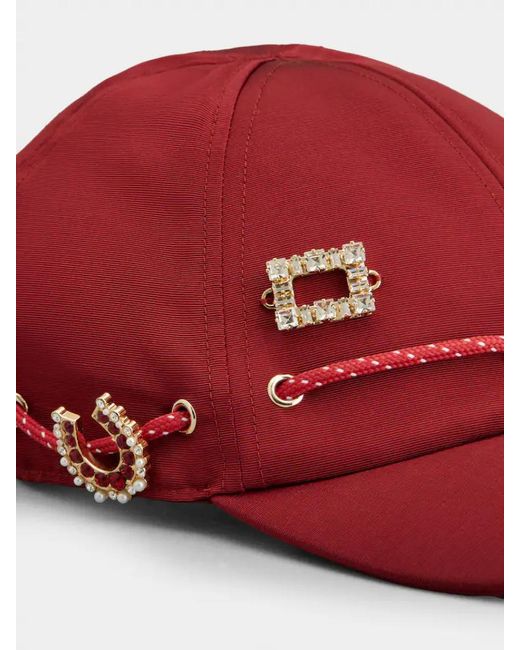 Roger Vivier Red Tres Vivier Baseball Cap