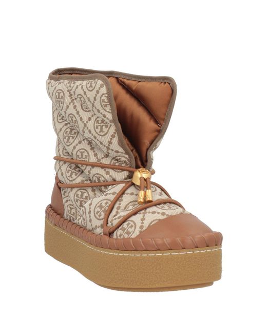 Tory Burch Natural Chunky Lace-Up Ankle Boots