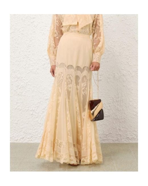 Zimmermann Natural Valiant Panelled Maxi Skirt