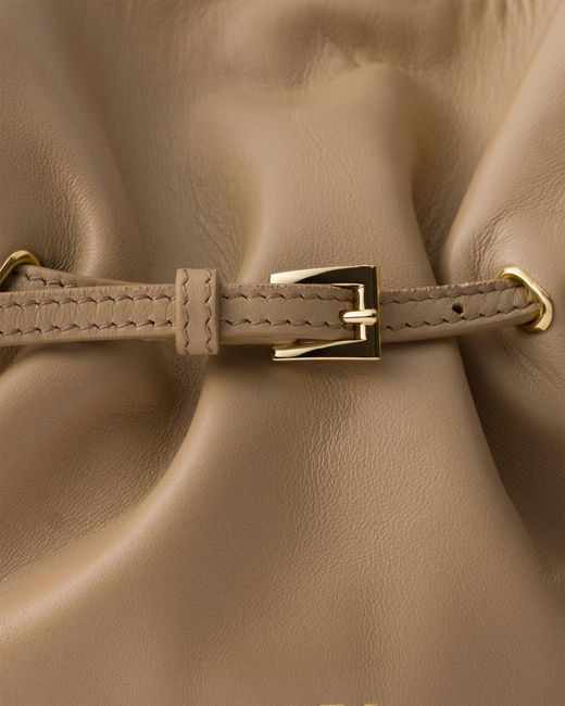 Prada Natural Small Dada Leather Tote Bag