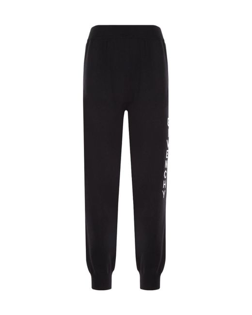 Givenchy Black Logo Intarsia-Knit Jogging Pants for men