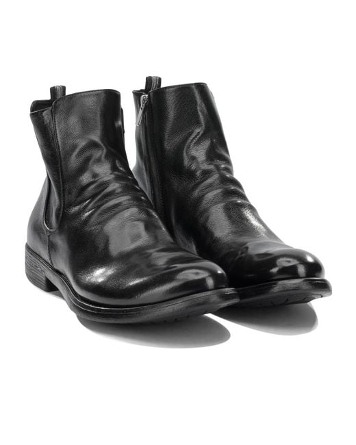 Officine Creative Black 'Hive 036' Ankle Boots With Zipper for men