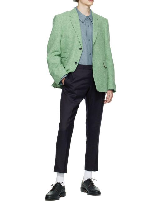 Thom Browne Blue 4-Bar Shirt Jacket for men