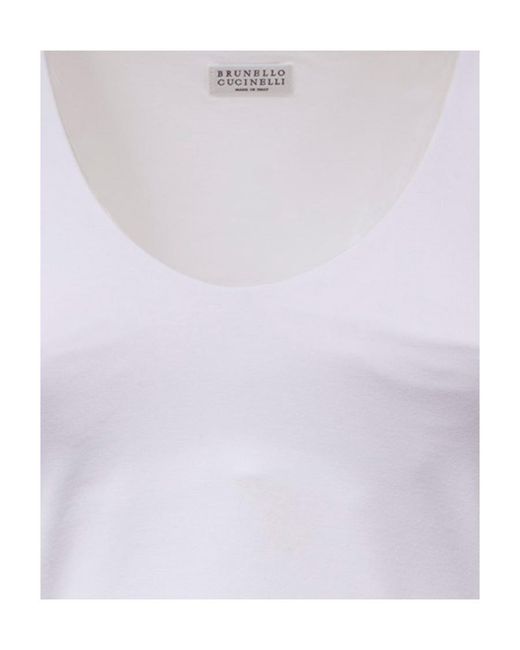 Brunello Cucinelli Blue Crystal-Embellished Tank Top
