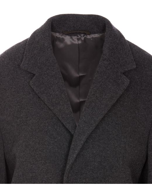 Lemaire Black Single-Breasted Coat for men