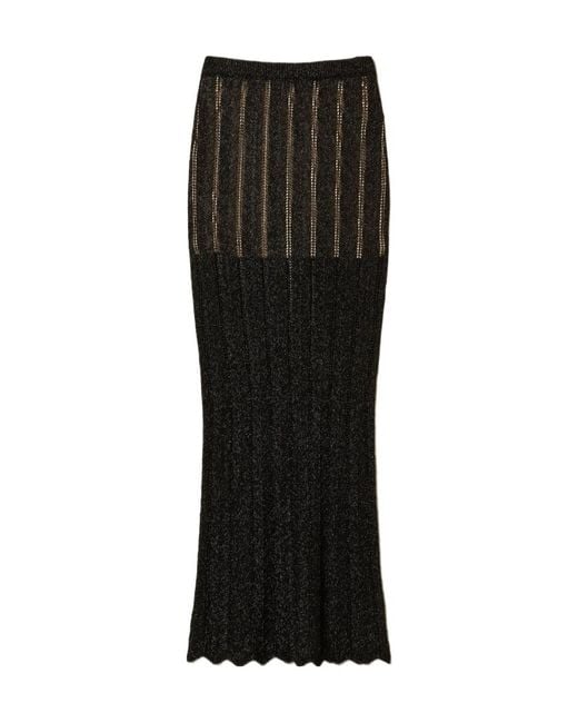 Twinset Black Knitted Maxi Skirt