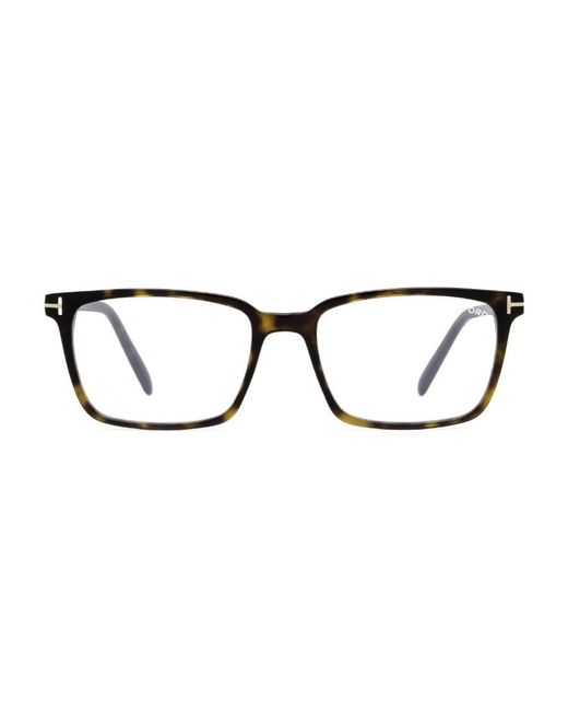 Tom Ford Brown Eyewear Tortoiseshell Effect Rectangular Frame Glasses for men