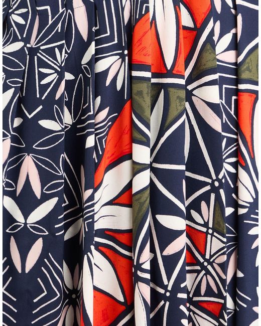 Tory Burch Blue V-Neck Floral Wrap Dress