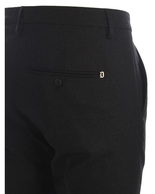 Dondup Black Gaubert Virgin Wool Pants for men