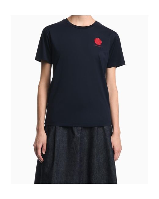 Emporio Armani Blue Mercerized Jersey T-Shirt Valentine's Day Capsule