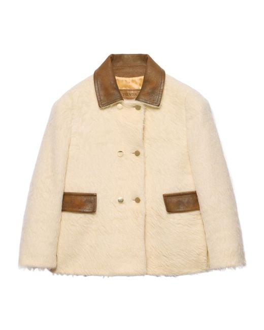 Prada Natural Double-Breasted Aspen Jacket
