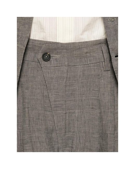 Ziggy Chen Gray Check-Pattern Trousers for men