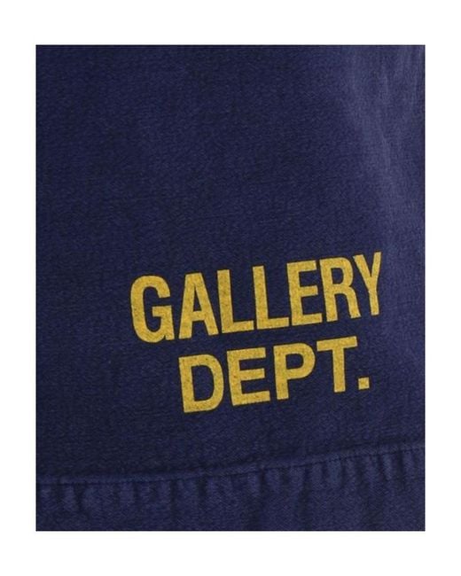 GALLERY DEPT. Blue Logo-Print Deck Shorts for men