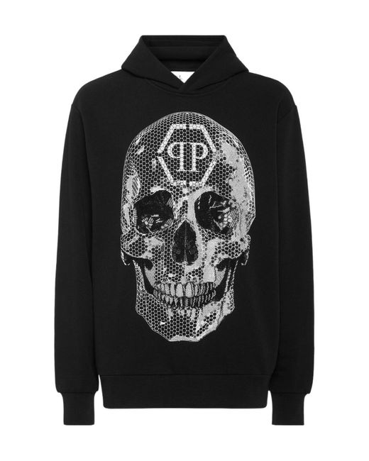 Philipp Plein Black Printed Sweatshirt for men