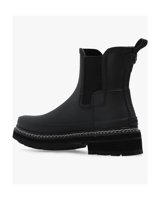 Hunter Black Logo Short Boots