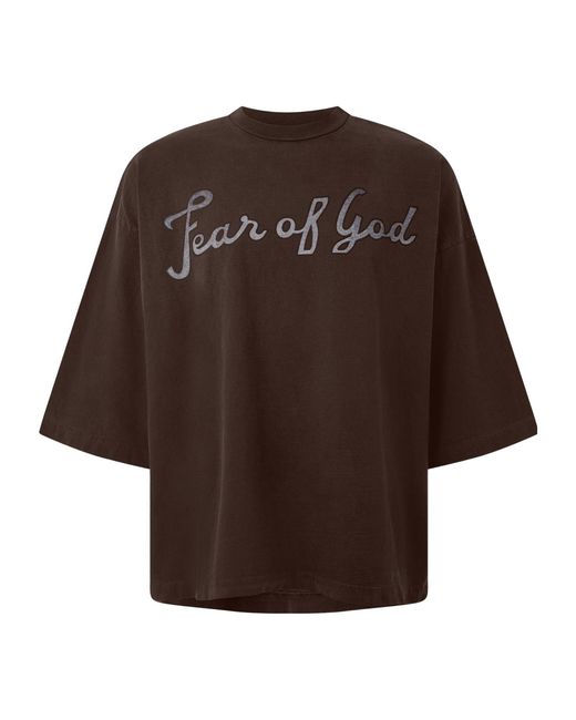 Fear Of God Brown Oversized T-Shirt for men