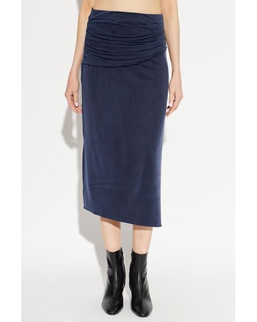 IRO Blue Pleated Midi Skirt