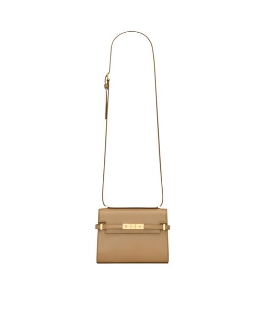 Saint Laurent White Manhattan Mini Crossbody Bag