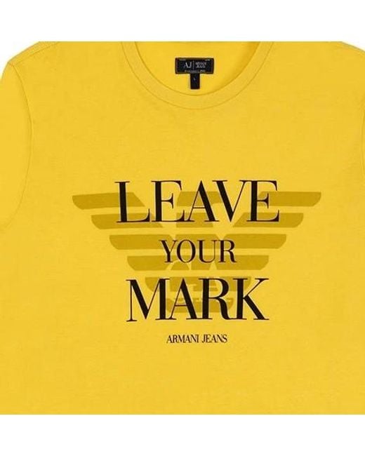 Armani Jeans Yellow T-Shirt With Round Neck And Long Sleeves for men