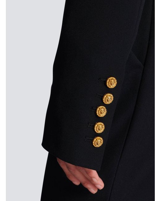 Balmain Black Cropped Grain De Poudre Jacket