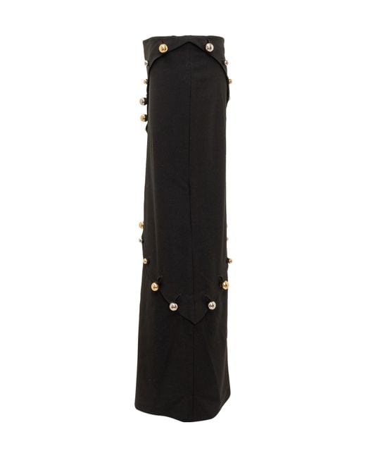 Awake Couture Black A.W.A.K.E. Mode Embellished Pencil Skirt