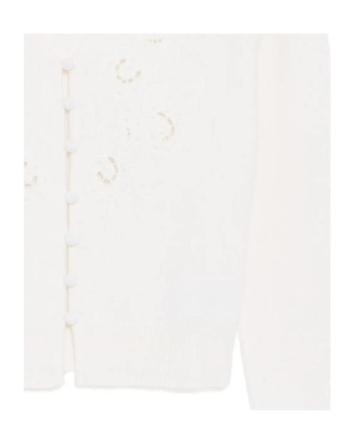 Reformation White Lowen Cardigan