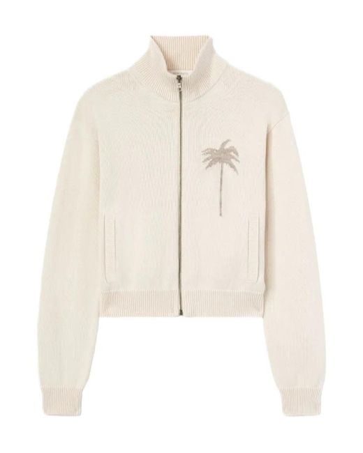 Palm Angels Natural Palm Tree Knitted Track Top