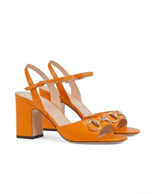 Gucci Orange Horsebit Sandal