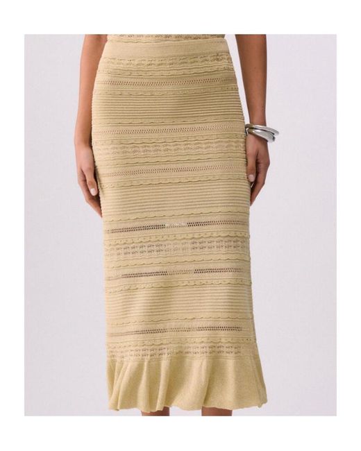 Liu Jo Natural Long Openwork Knit Skirt