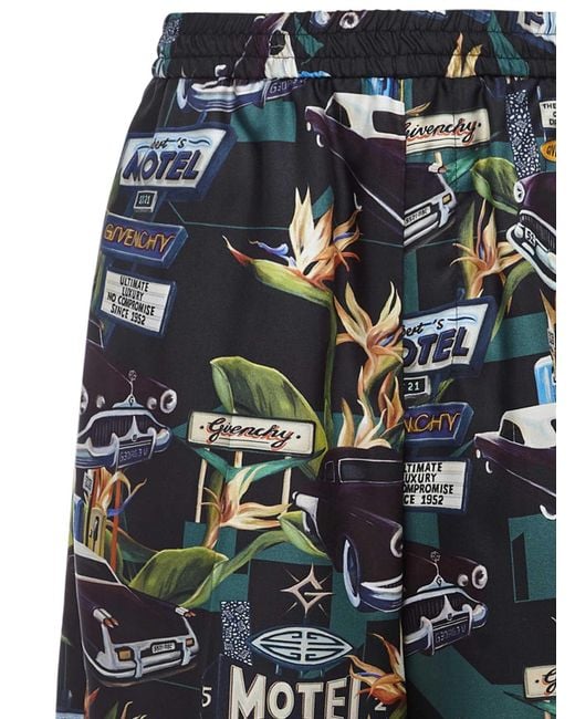 Givenchy Blue Motel Printed Bermuda Shorts for men