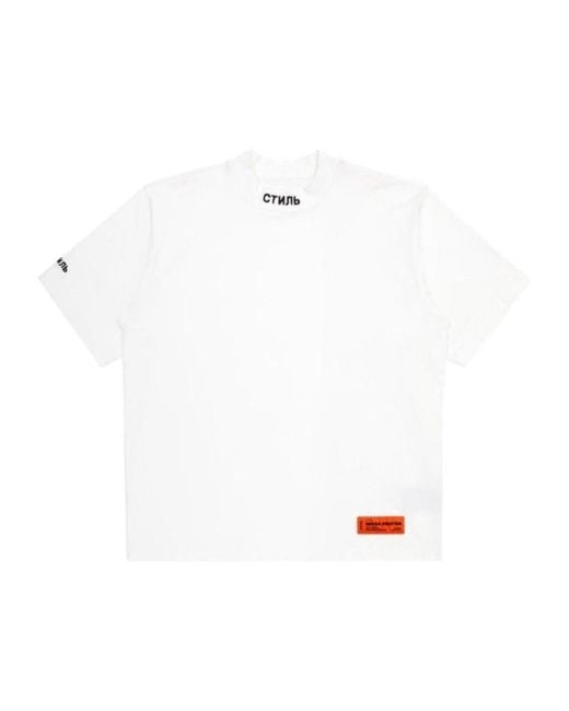 Heron Preston White Round-Necked Logo T-Shirt for men