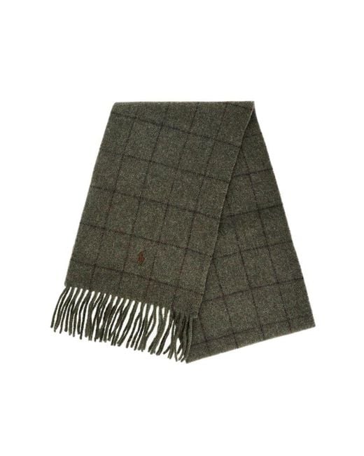Polo Ralph Lauren Green Little Horse Double-Sided Tassel Scarf