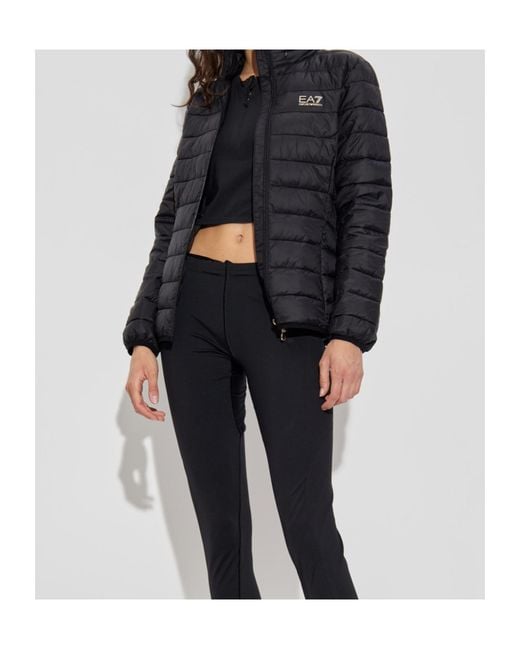 EA7 Blue Logo Printed Zip-Up Jacket