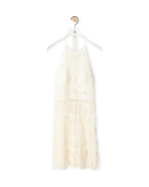 Loewe White Backless Mini Knit Skirt