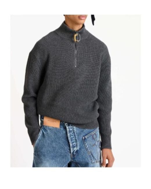 J.W. Anderson Blue Jw Anderson Half Zip Knitted Sweater for men