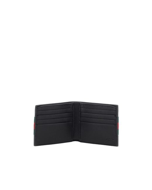 Gucci Red Web Trademark Bi-Fold Wallet for men