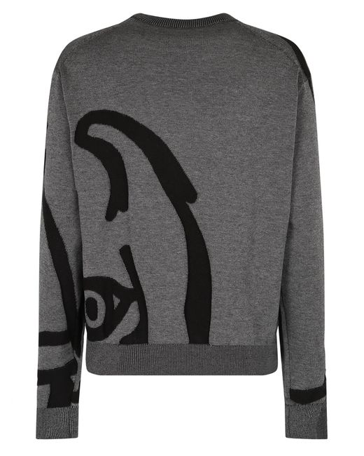 KENZO Black Devoré-Effect Cotton Jumper