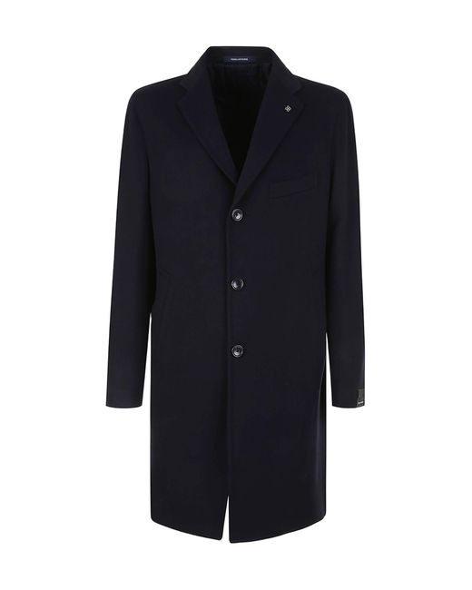 Tagliatore Blue Single-Breasted Coat for men