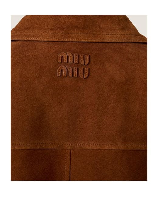Miu Miu Brown Waxed Suede Jacket