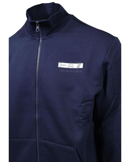 EA7 Blue Sweatshirt And Sweatpants Set for men
