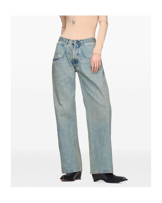 Maison Margiela Blue Wide-Leg Jeans