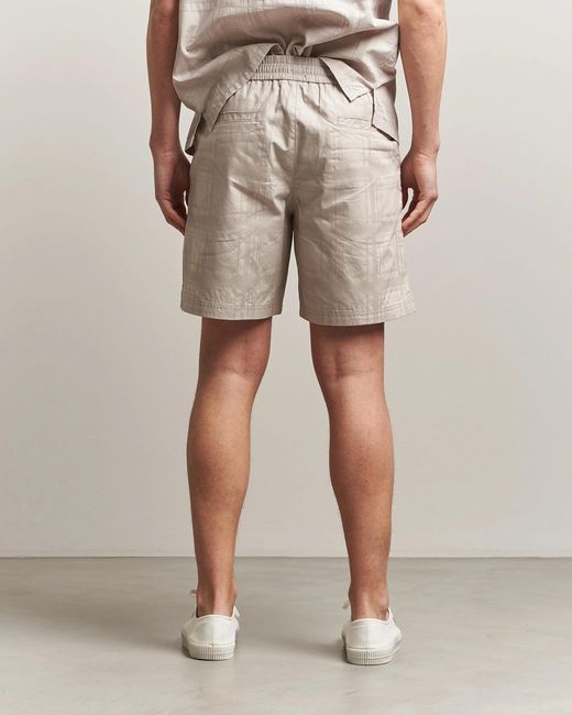 Boss Natural Drawstring-Detail Checked Shorts for men