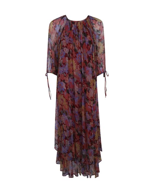 Rixo Purple Floral Dress